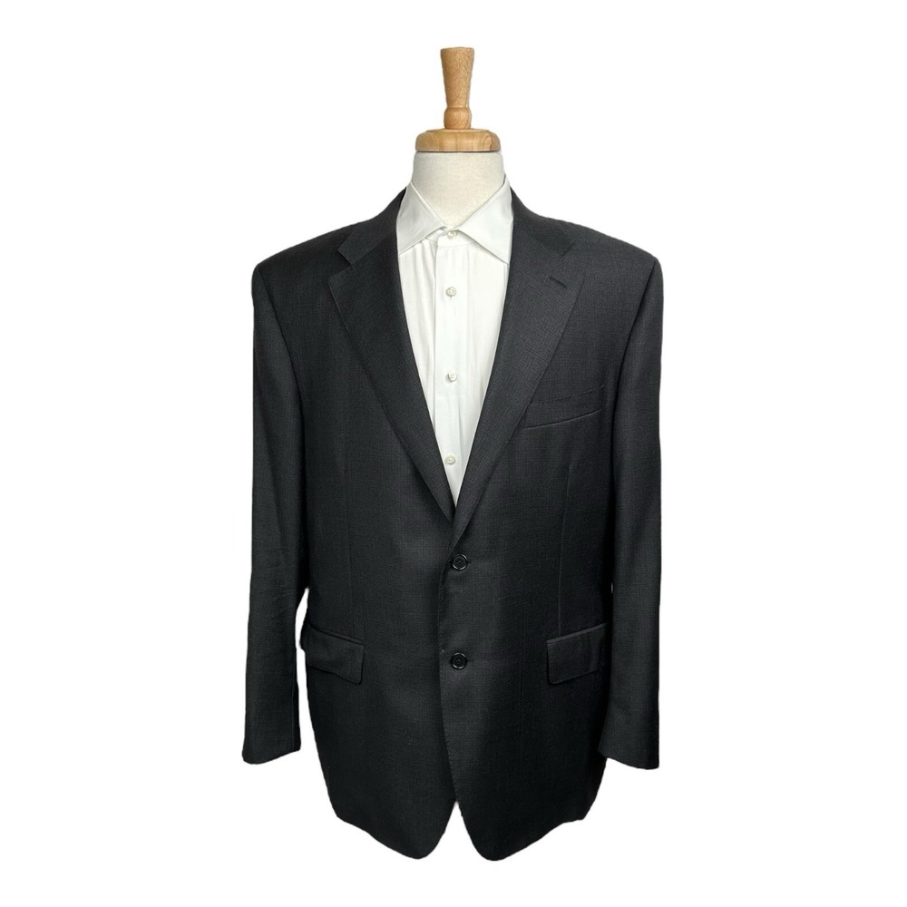 Canali 1934 Current Charcoal‎ Gray Subtle Check Pure Wool Sportcoat Size 48R